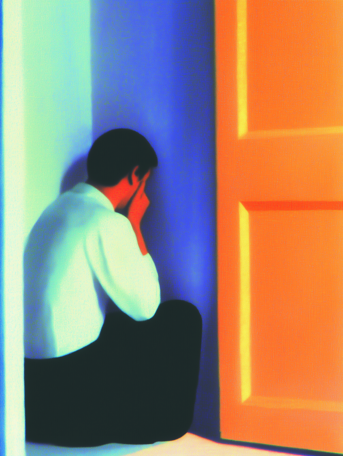 A person sitting alone, appearing lost in thought, to represent the confusing and lonely experiences associated with STPD.
