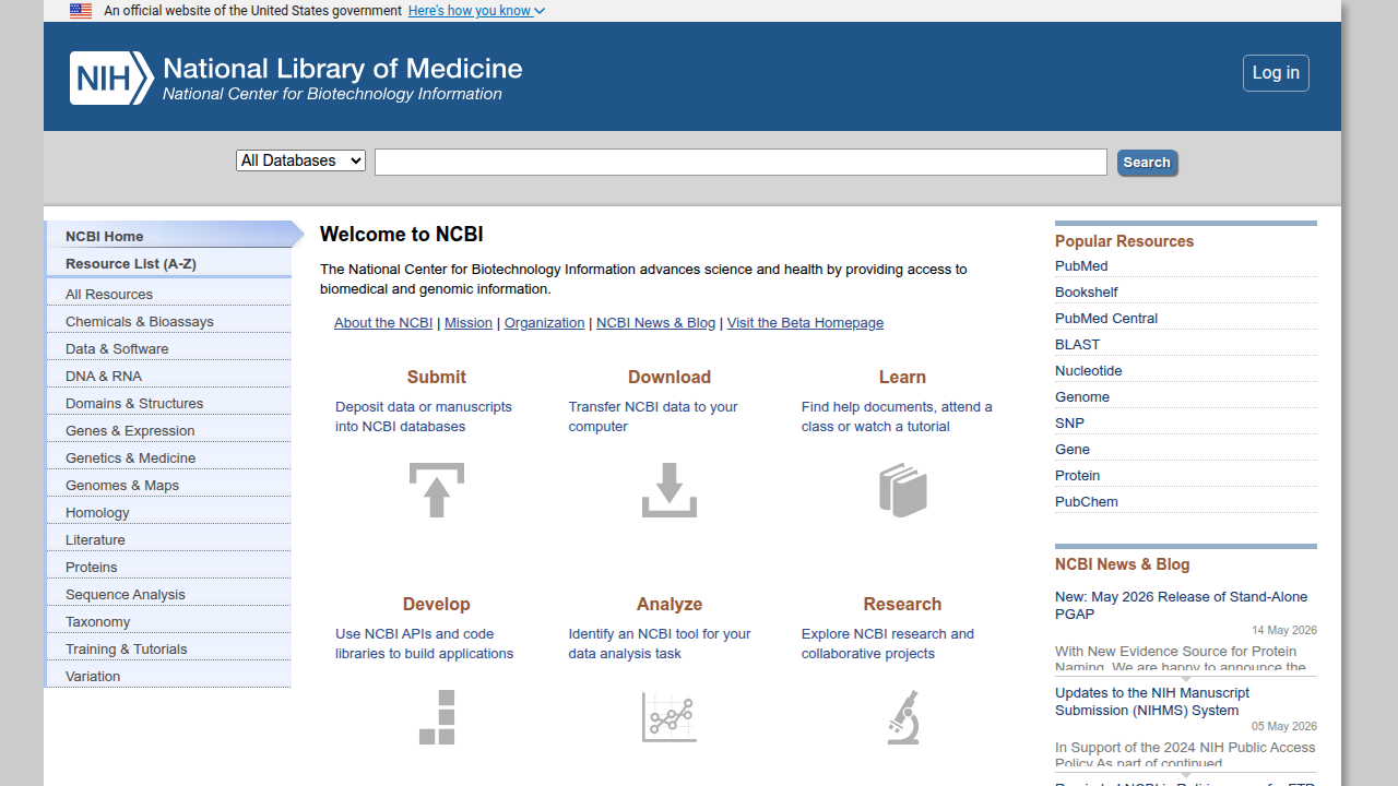 A screenshot of the National Center for Biotechnology Information (NCBI) website, home to the StatPearls clinical review mentioned in the article.