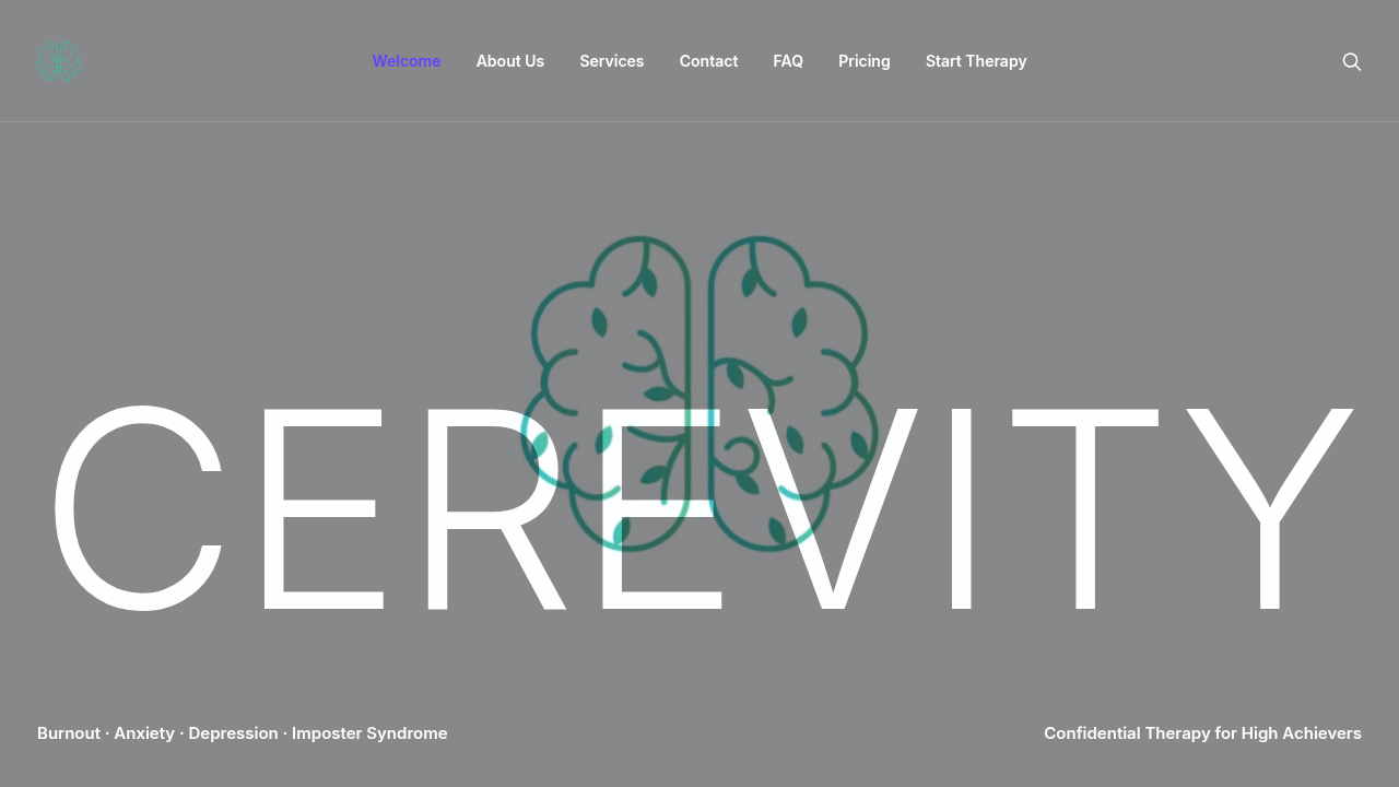 A screenshot of Cerevity's website, which offers insights into sought-after mental health therapy modalities.