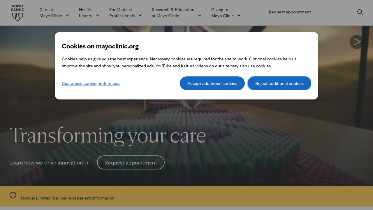Access trusted medical information and health resources from the Mayo Clinic website.