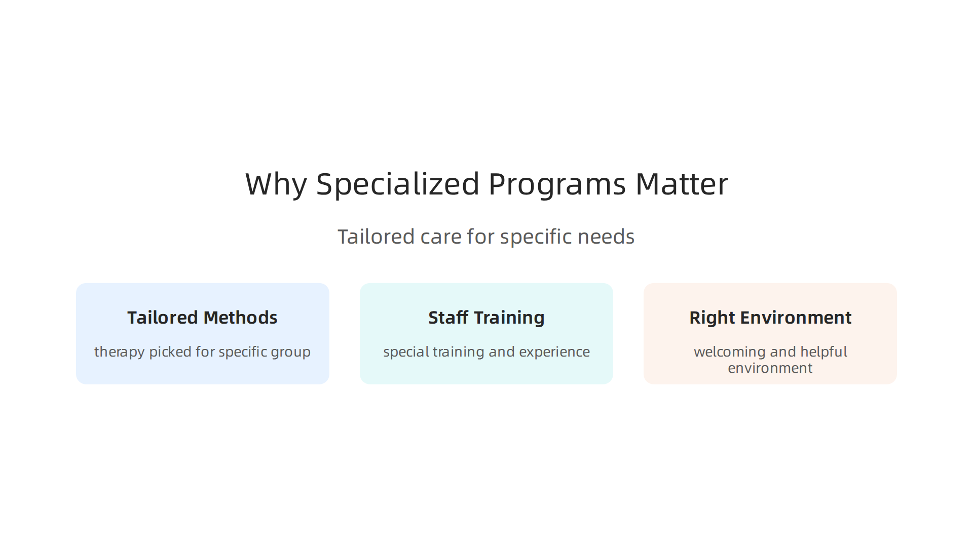 Specialized mental health programs offer tailored approaches for specific needs, enhancing treatment effectiveness.